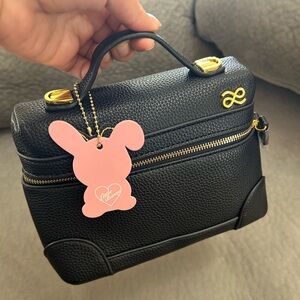 Elegant Black Handbag with Gold Accents